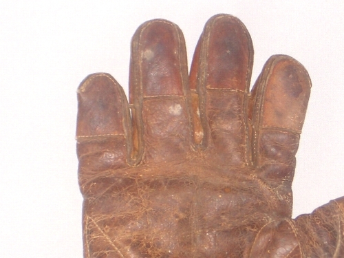 c. 1890's Finger Tipped Finger Catchers Glove Lefty Crescent Front