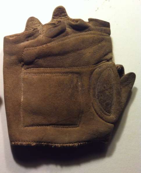 c. 1880's-90's Fingerless Glove Lefty Brown Front