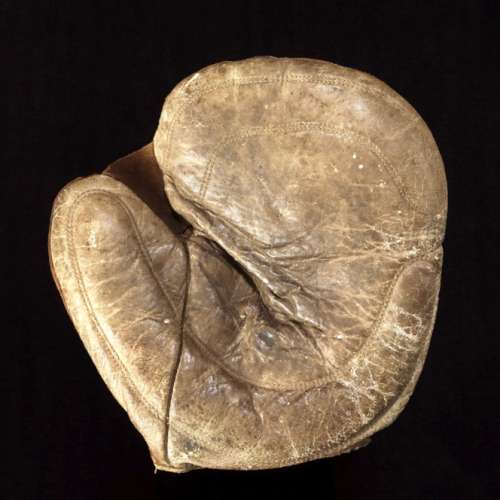 c. 1890's Hook & Eye Back Double Crescent Basemitt Front