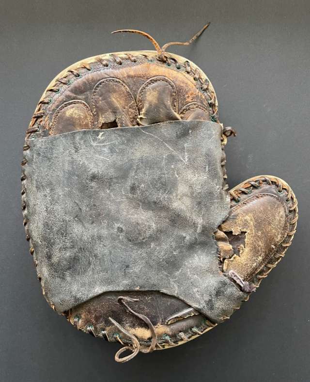 c. 1896 Jack Onslow Game Used Catchers Mitt Back
