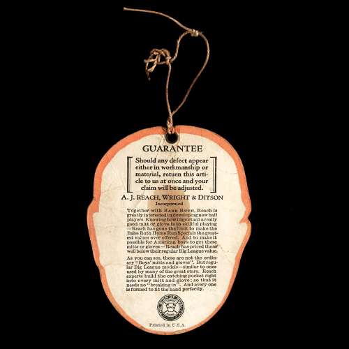 Babe Ruth Reach Hang Tag Back