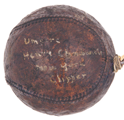 19th Century Figure 8 Game Ball Signed by H Chadwick 4-14-74