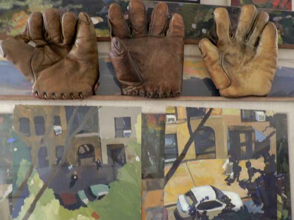 Gloves and Paintings Display