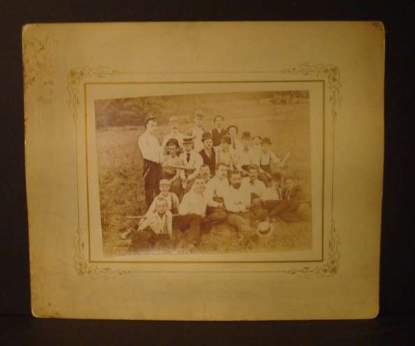 Early Base Ball Players Sitting on Field with Equipment 2