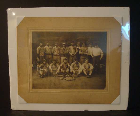 Early Base Ball Team With Equipment