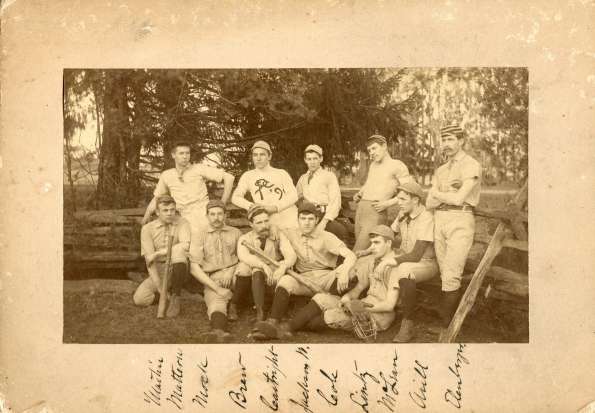 Early Base Ball Team With Workmans Glove