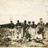 Early Base Ball Team on Field with Gloves