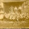 Early Base Ball Team on Porch With B on Uniforms