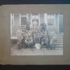 Early Base Ball Team on Porch with Dog Mascot