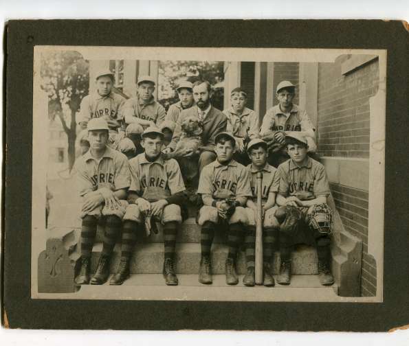 Early Currier Base Ball Team with Dog Mascot
