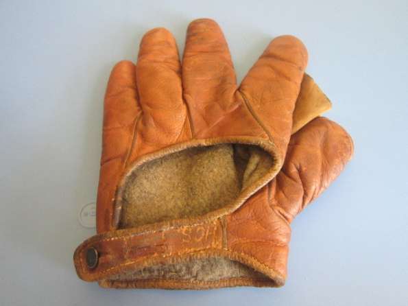 Early 1900's Orange Brown Asbestos Crescent Glove Back