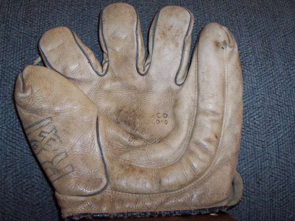 OK White Softball Glove Front