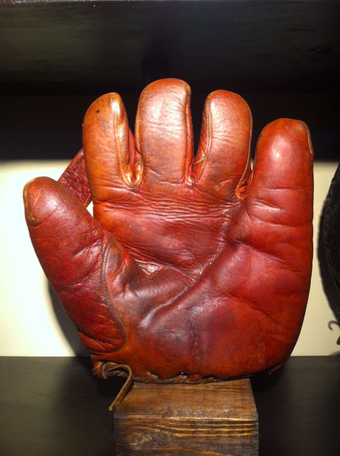 A.J. Reach 1 Inch  Maroon Front Reach Baseball Glove Collector