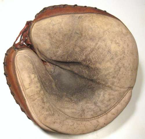 Early 1900's A.J. Reach 5A Crescent Catchers Mitt Front