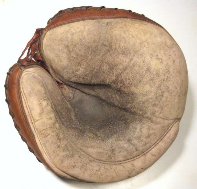 Early 1900's A.J. Reach 5A Crescent Catchers Mitt Front