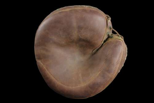 Early 1900's A.J. Reach Lefty Crescent Catchers Mitt Front