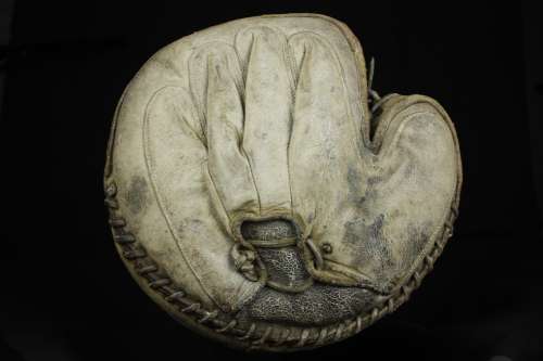 Early 1900's Crescent Catchers Mitt Hook and Eye Back Back