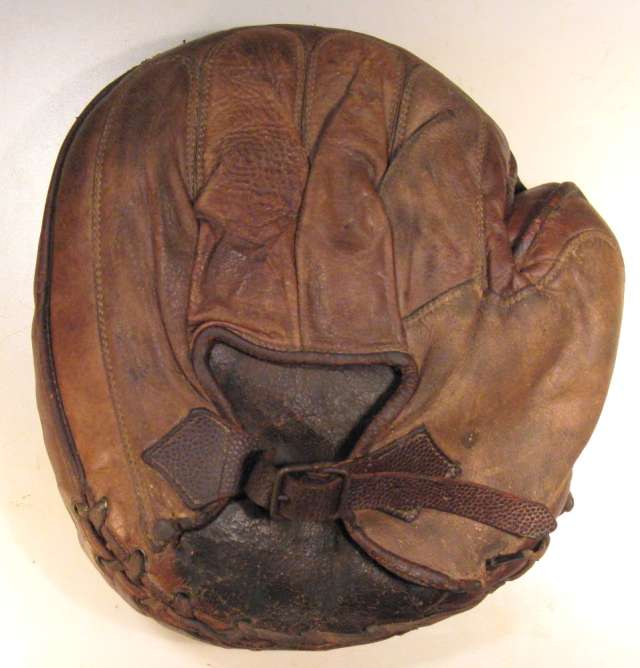Early 1900's Buckle Web Catchers Mitt Back