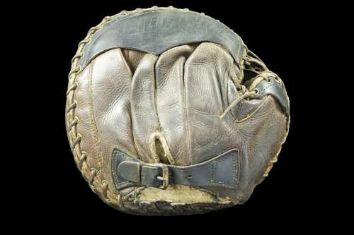 Early 1900's Elkskin Decker Patent Catchers Mitt Back