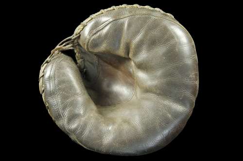 Early 1900's Elkskin Decker Patent Catchers Mitt Front