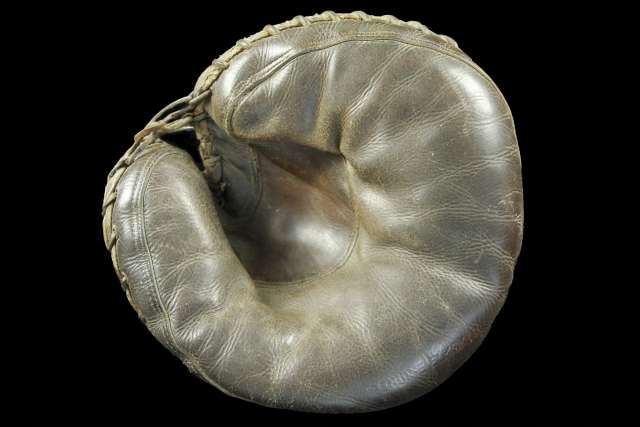 Early 1900's Elkskin Decker Patent Catchers Mitt Front