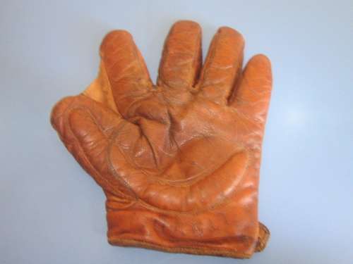 Early 1900's Orange Brown Asbestos Crescent Glove Front