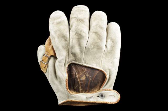 Early 1900's White Buckle Web Crescent Lefty Back