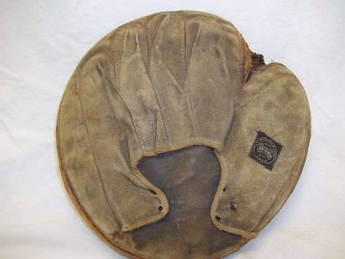 Early 1900's Youth Buckskin Crescent Catchers Mitt Back