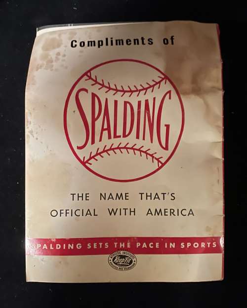 Joe DiMaggio Spalding 196 Booklet Back