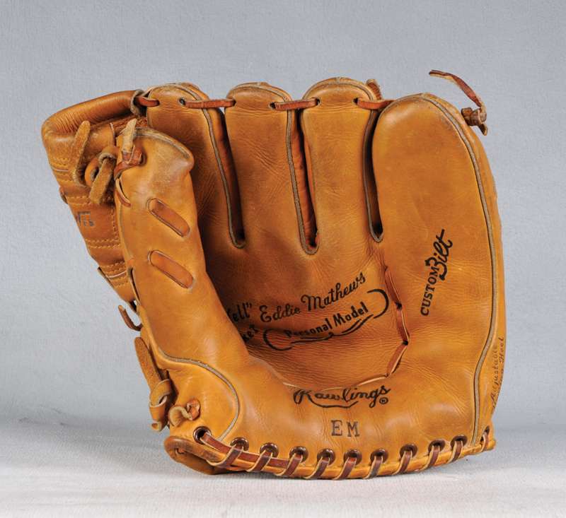 Eddie Mathews Rawlings EM Front Rawlings Baseball Glove Collector