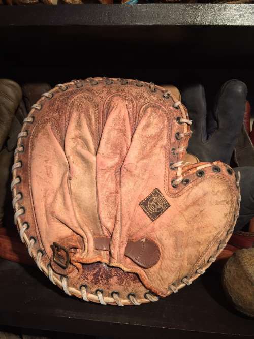 Mickey Cochrane Reach Double Face Catchers Mitt Back